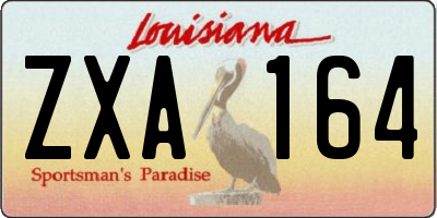 LA license plate ZXA164