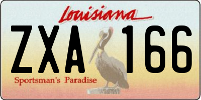 LA license plate ZXA166