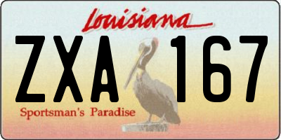 LA license plate ZXA167