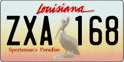 LA license plate ZXA168