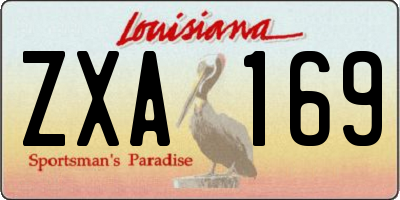 LA license plate ZXA169