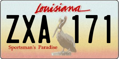 LA license plate ZXA171