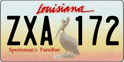 LA license plate ZXA172