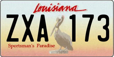 LA license plate ZXA173