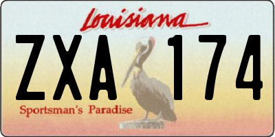 LA license plate ZXA174