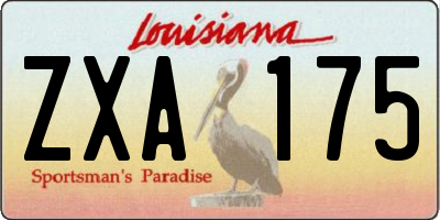 LA license plate ZXA175