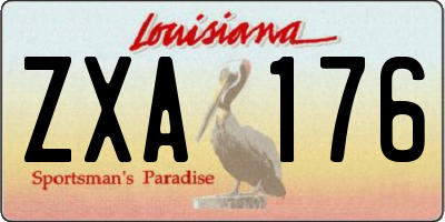 LA license plate ZXA176