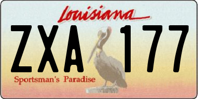 LA license plate ZXA177