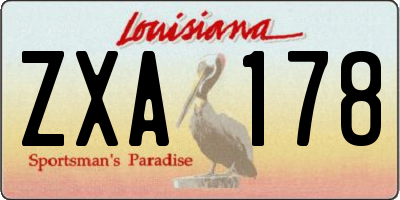 LA license plate ZXA178