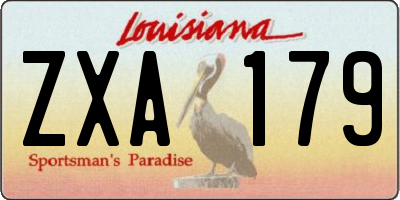 LA license plate ZXA179