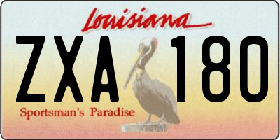 LA license plate ZXA180