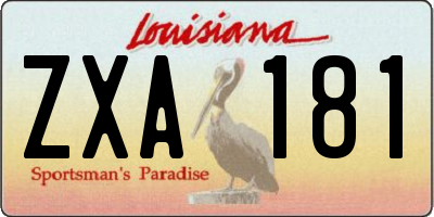 LA license plate ZXA181