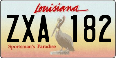 LA license plate ZXA182