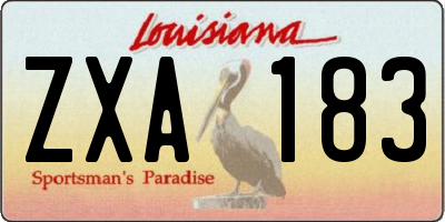 LA license plate ZXA183