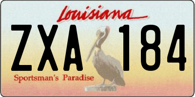 LA license plate ZXA184