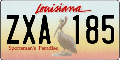 LA license plate ZXA185