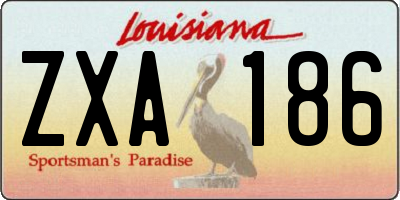 LA license plate ZXA186