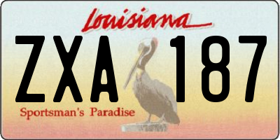 LA license plate ZXA187