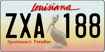 LA license plate ZXA188