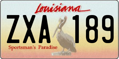 LA license plate ZXA189