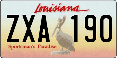 LA license plate ZXA190