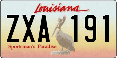 LA license plate ZXA191