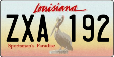 LA license plate ZXA192