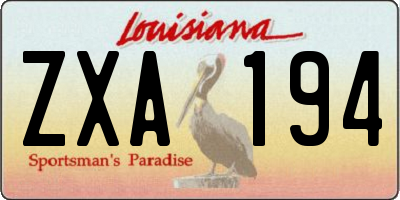 LA license plate ZXA194