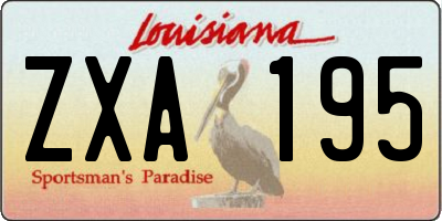 LA license plate ZXA195