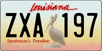 LA license plate ZXA197