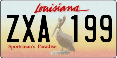 LA license plate ZXA199