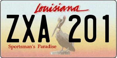 LA license plate ZXA201