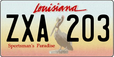 LA license plate ZXA203