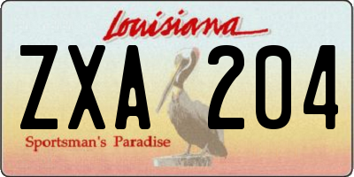 LA license plate ZXA204