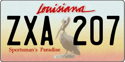 LA license plate ZXA207