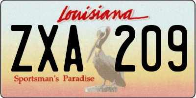 LA license plate ZXA209