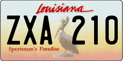 LA license plate ZXA210