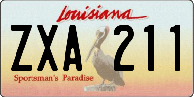 LA license plate ZXA211