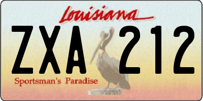 LA license plate ZXA212