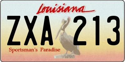 LA license plate ZXA213