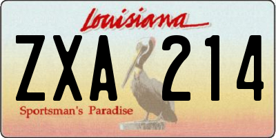 LA license plate ZXA214