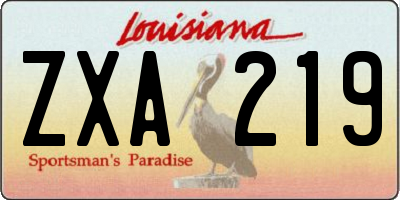 LA license plate ZXA219