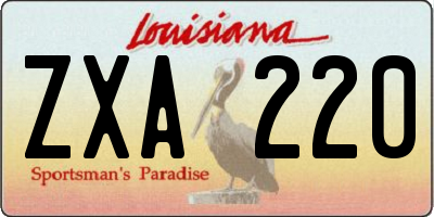 LA license plate ZXA220