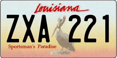 LA license plate ZXA221