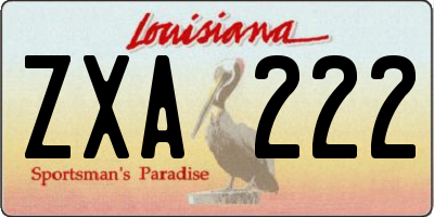 LA license plate ZXA222