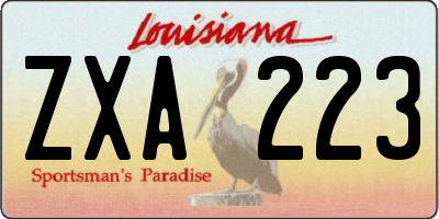 LA license plate ZXA223