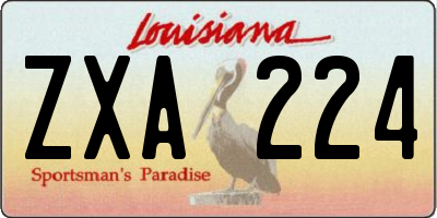 LA license plate ZXA224