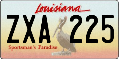 LA license plate ZXA225