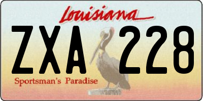 LA license plate ZXA228