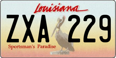 LA license plate ZXA229